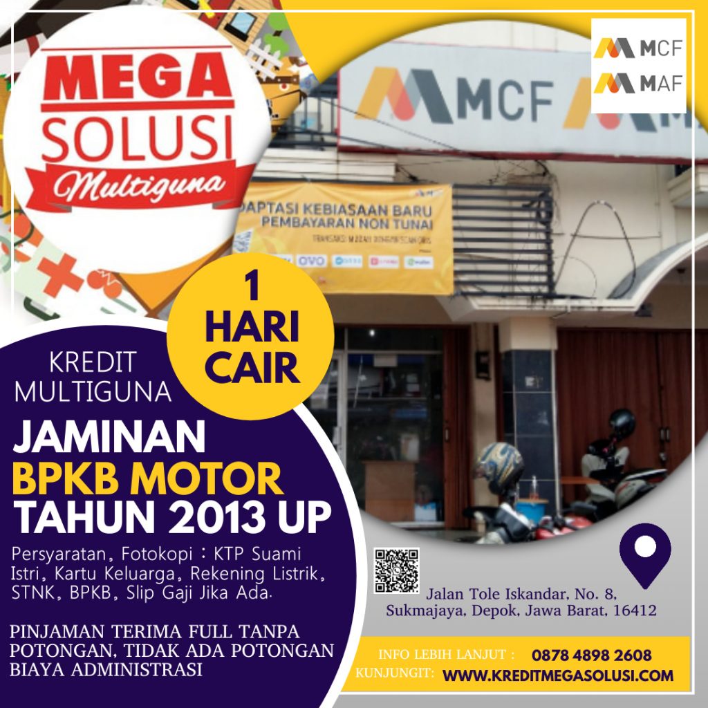 Kredit Jaminan BPKB Motor Tahun 2013 Ke atas di MCF 3 BANNER KREDIT JAMINAN BPKB MOTOR MCF NOV 2021